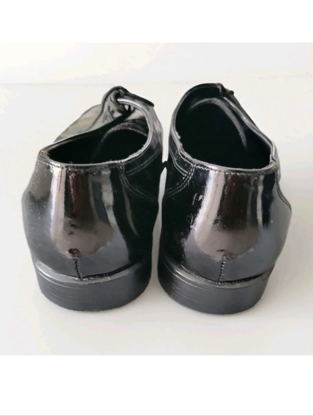 Adolfo Made In Italy Black Patent Leather Mens Dress Shoes Formal Tuxedo 9.5